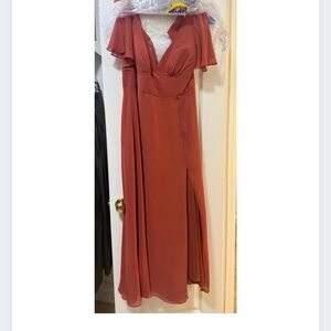 Azazie Terracotta Maxi Dress with Slit